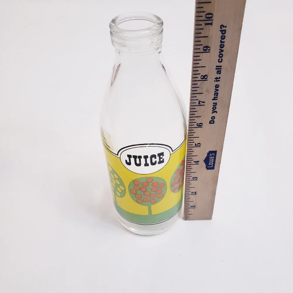Vintage Orange Juice Glass Bottle Vase - Picture 5 of 8